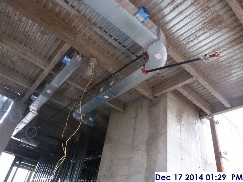 Installing sprinkler piping at the 2nd floor Facing South